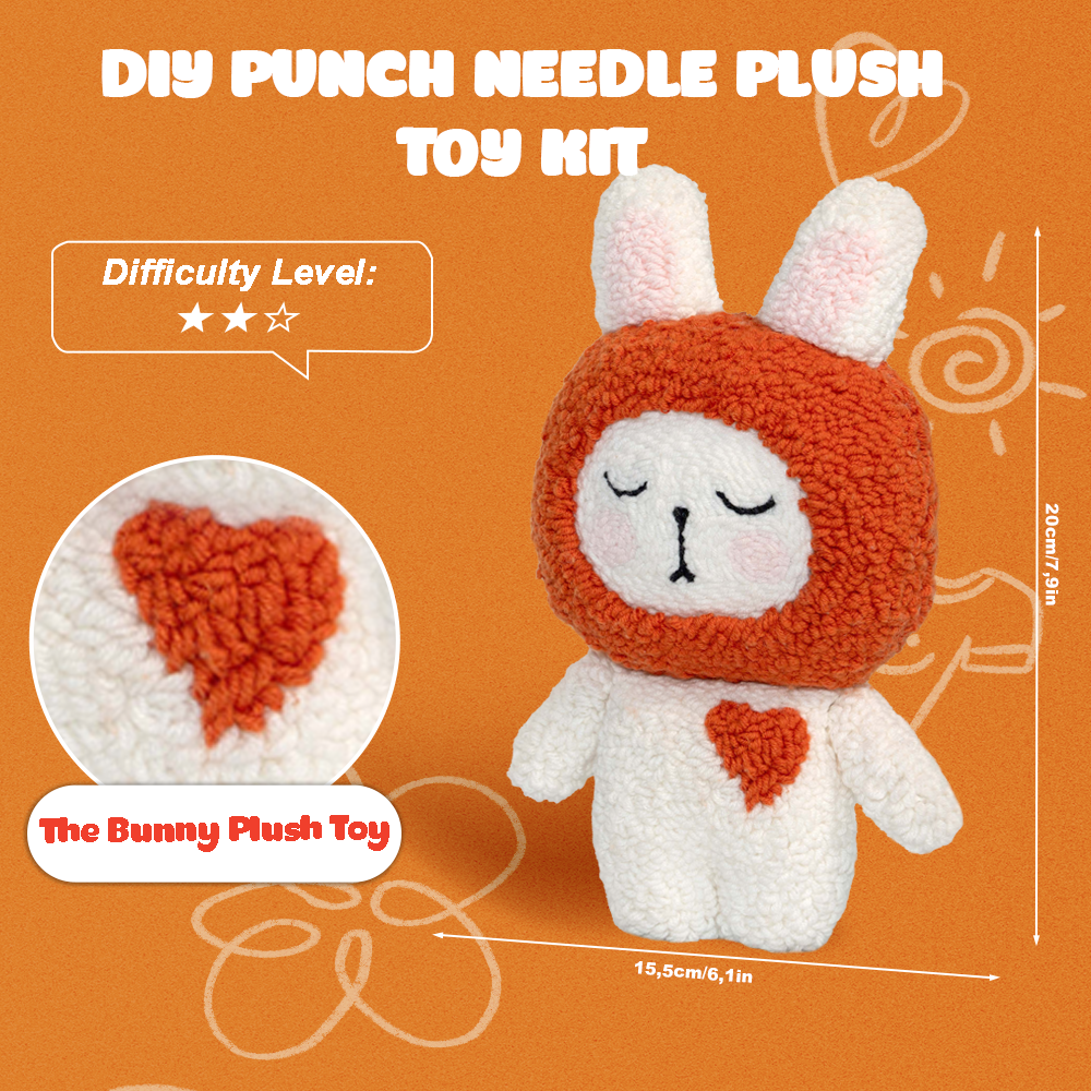 BunBun The Bunny Plush Toy Punch Needle Kit