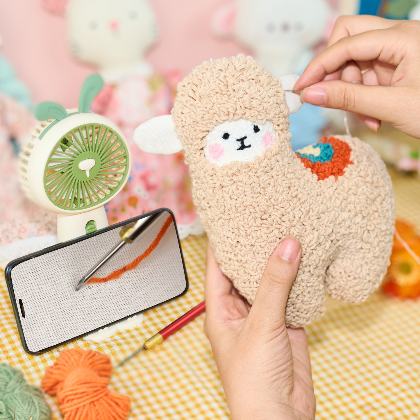Milo, Coco, Lumi The Alpaca Plush Toy Punch Needle Kit