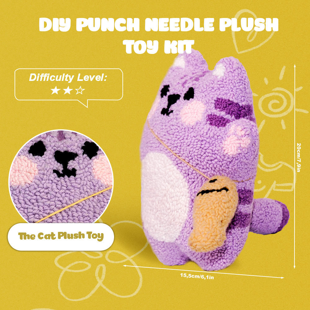 Neko The Cat Plush Toy Punch Needle Kit