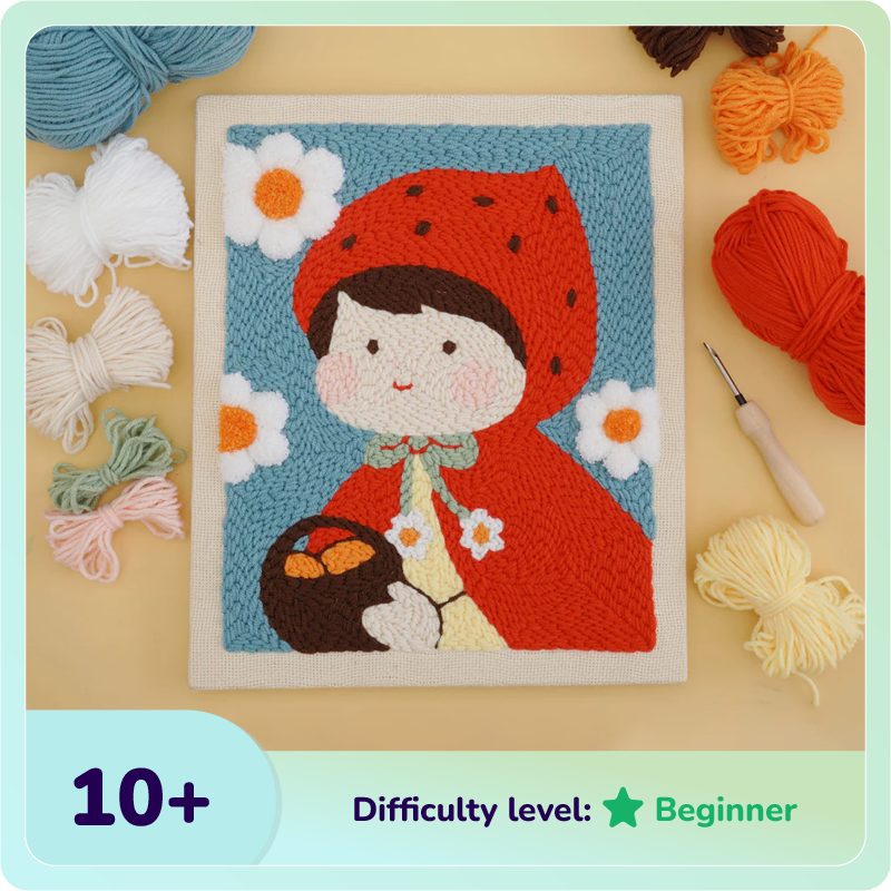 Punch Needle Kit With Wooden Frame