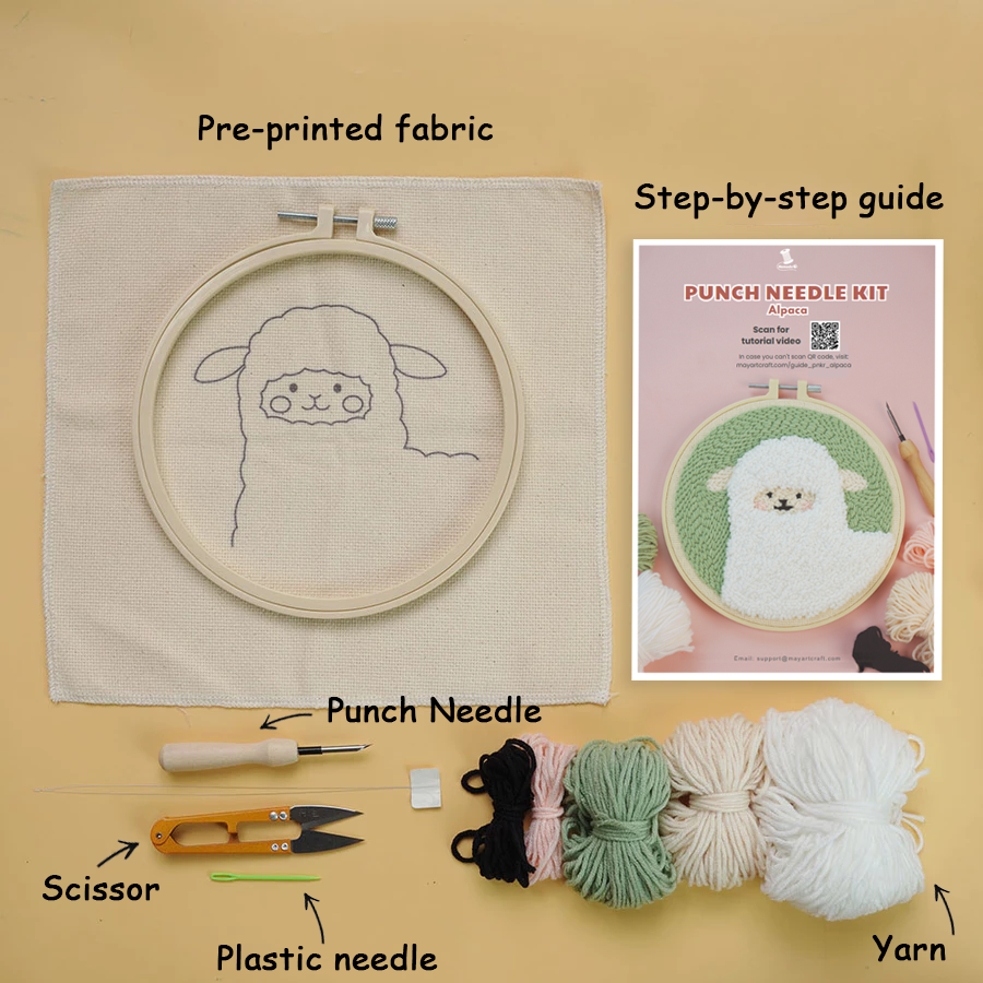 Alpaca Punch Needle Kit