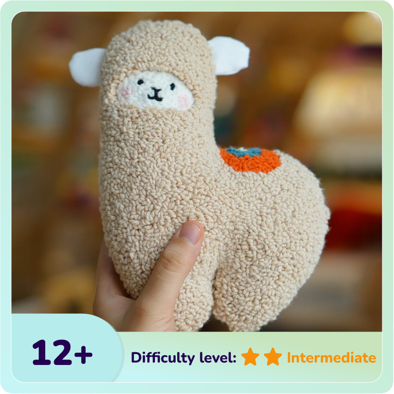 Milo, Coco, Lumi The Alpaca Plush Toy Punch Needle Kit