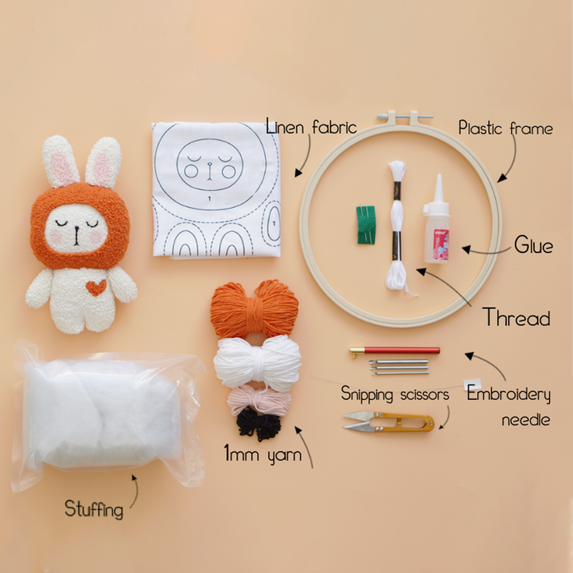 Dew & BunBun Plush Toy Punch Needle Bundle