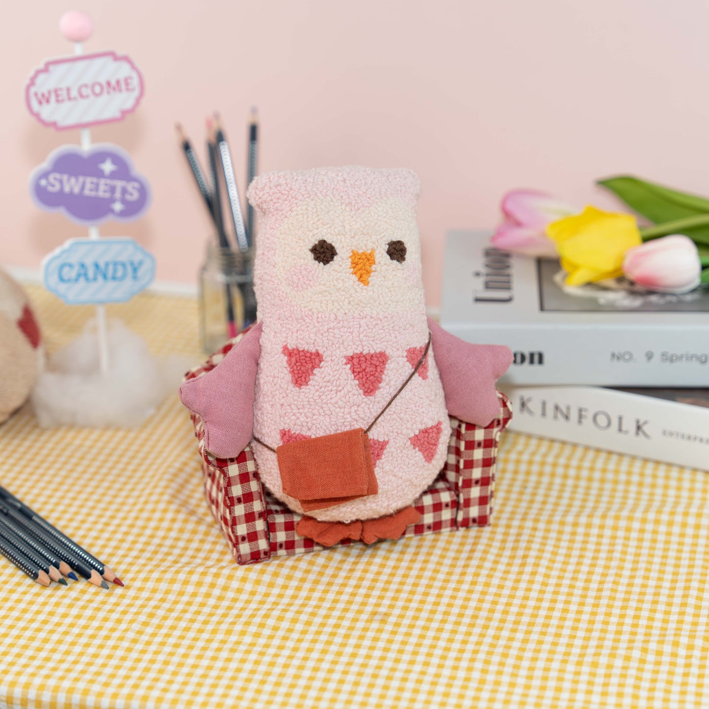 Ollie The Owl Plush Toy Punch Needle Kit