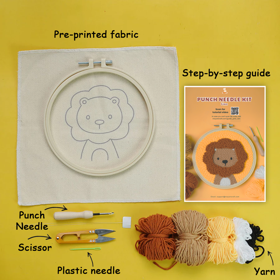 Lion Punch Needle Kit