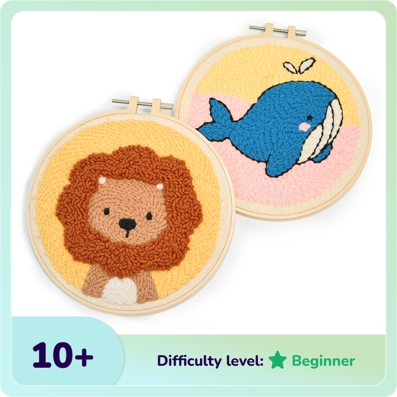 Lion & Whale Punch Needle Bundle