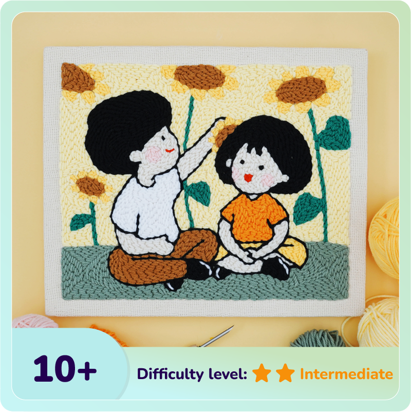 Punch Needle Kit With Wooden Frame