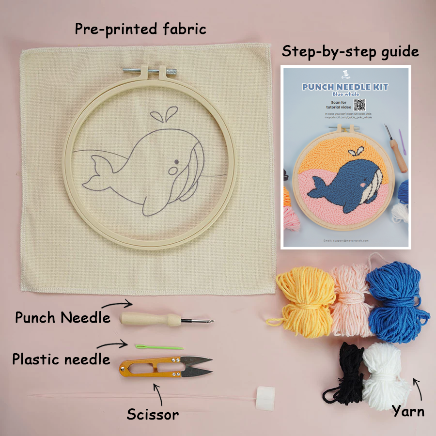 Whale Punch Needle Kit