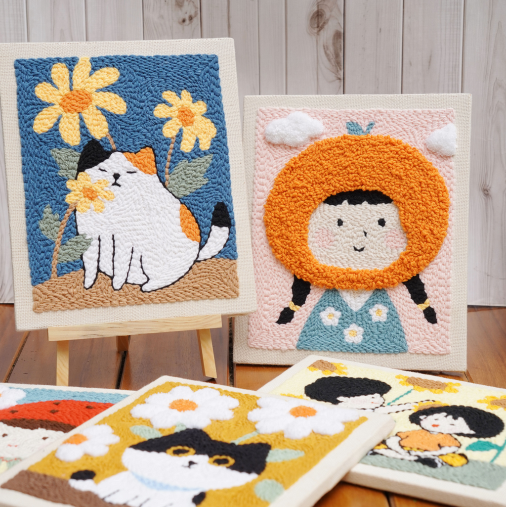 Punch Needle Kit With Wooden Frame