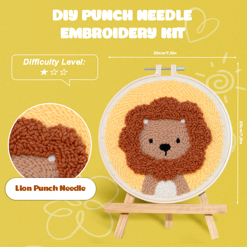 Lion & Whale Punch Needle Bundle
