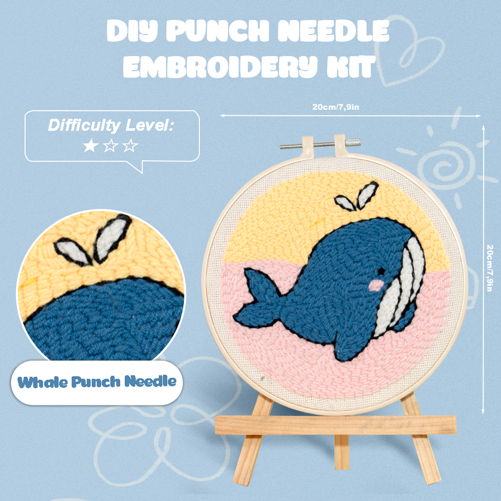 Lion & Whale Punch Needle Bundle