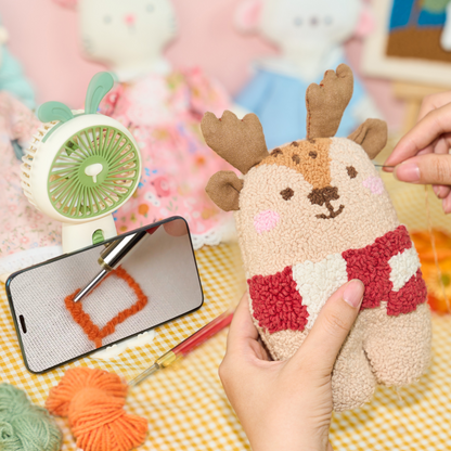 Rudy & Jolly The Reindeer Plush Toy Punch Needle Kit