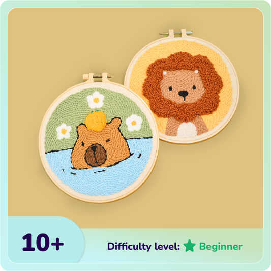 Capybara & Lion Punch Needle Bundle