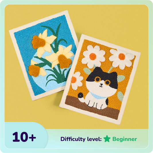 Daffodil & Tabby Cat Punch Needle Bundle