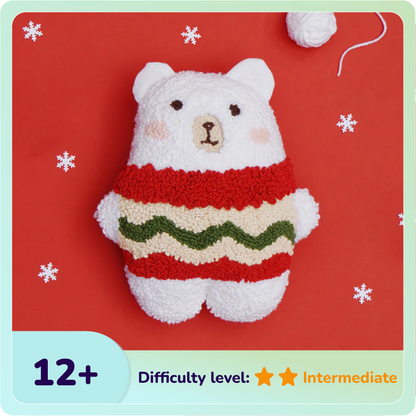 Yuki The White Bear Plush Toy Punch Needle Kit
