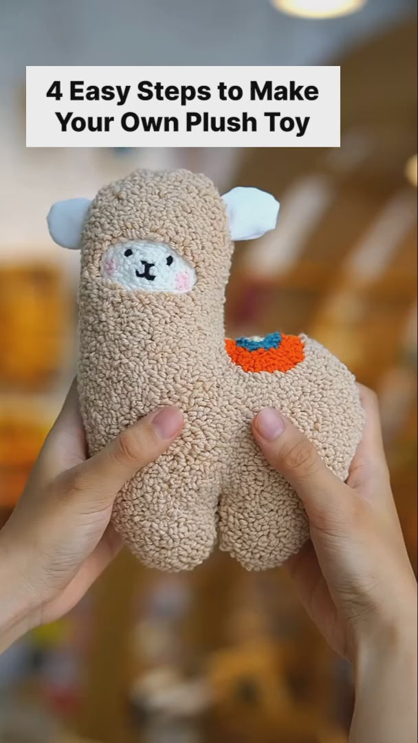 Coco The Alpaca Plush Toy DIY Punch Needle Kit for Beginners