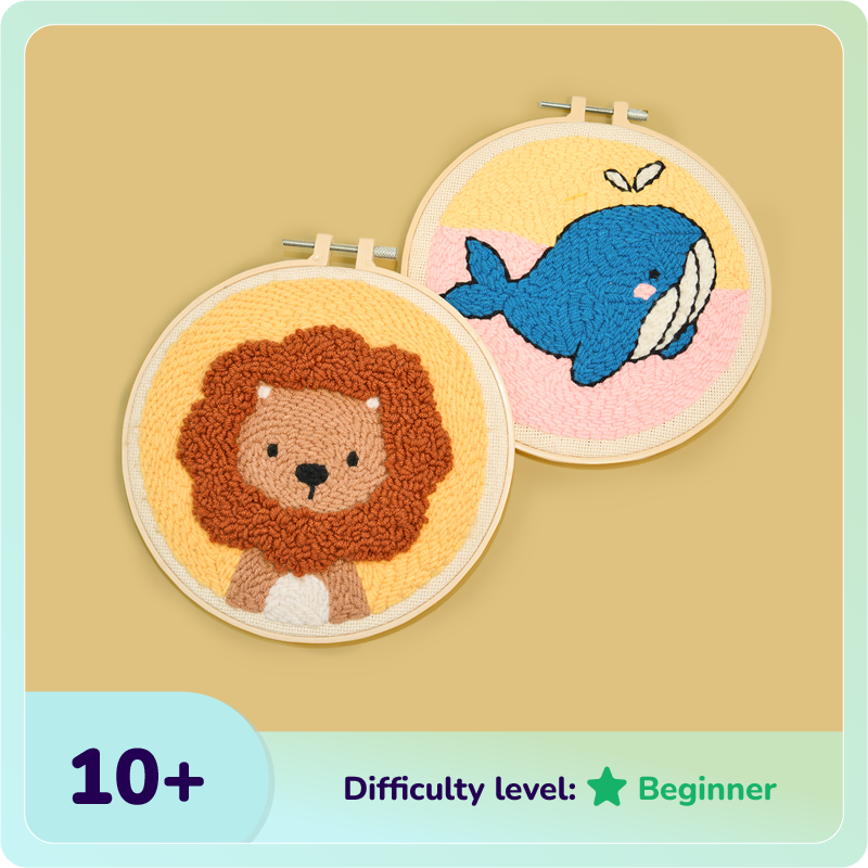 Lion & Whale Punch Needle Bundle