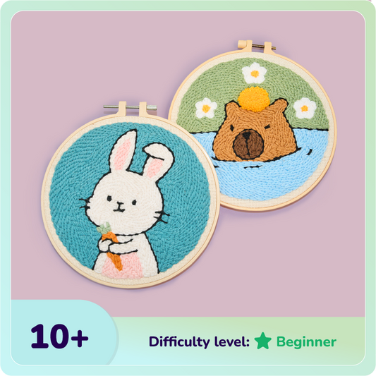 Bunny & Capybara Punch Needle Bundle
